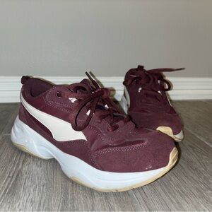 Maroon sneakers